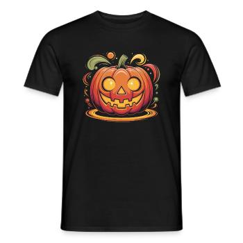Grinning pumpkin: Halloween vibes! - Men's T-Shirt - black - Front - AI Model Male 178 light (178cm)