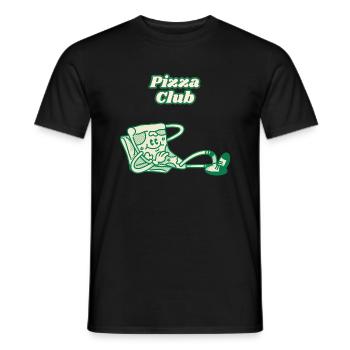 Pizza Club Fun Design for Pizza Lovers - Men's T-Shirt - black - Front - AI Model Male 178 light (178cm)