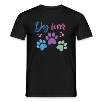 Amoureux des chiens - patte de chien - T-shirt homme - noir - Devant - AI Model Male 178 light (178cm)