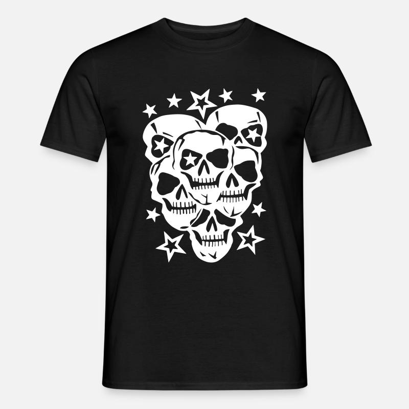 Totenköpfe, Sterne, Skull - Männer T-Shirt - Schwarz