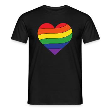 Regenbogen Herz | Pride - Männer T-Shirt - Schwarz - Vorne - AI Model Male 178 light (178cm)