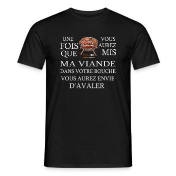 Viande Barbecue Gril - T-shirt homme - noir - Devant - AI Model Male 178 light (178cm)