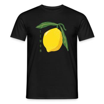 Sour fresh lemon - lemon - Men's T-Shirt - black - Front - AI Model Male 178 light (178cm)