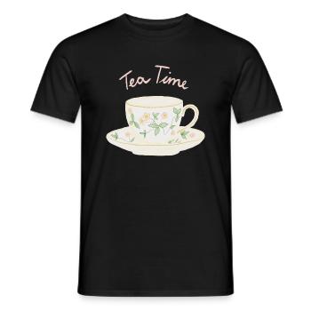 Tea Time - Men's T-Shirt - black - Front - AI Model Male 178 light (178cm)