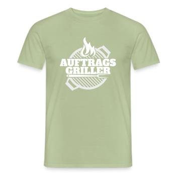 Grillschürze Auftragsgriller - Männer T-Shirt - Sage - Vorne - AI Model Male 178 light (178cm)