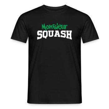 Monsieur squash Cadeau humour personnalisé - T-shirt homme - noir - Devant - AI Model Male 178 light (178cm)