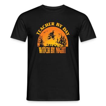 Professeur de jour Sorcière de nuit - T-shirt homme - noir - Devant - AI Model Male 178 light (178cm)