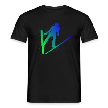 Ski jumping Ski flying Winter sports Ski jumpers - Men's T-Shirt - black - Front - AI Model Male 178 light (178cm)