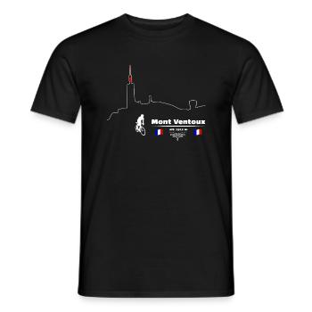 Vélo de route Mont-Ventoux, l’un de nos best-sellers - T-shirt homme - noir - Devant - AI Model Male 178 light (178cm)