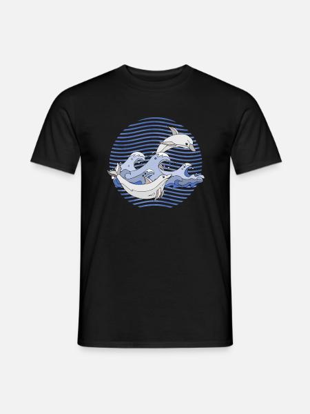 Delphine - Männer T-Shirt - Schwarz