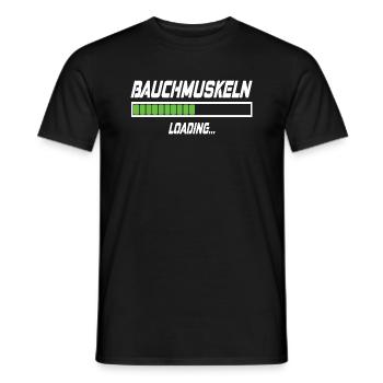 Bauchmuskeln Loading... - Männer T-Shirt - Schwarz - Vorne - AI Model Male 178 light (178cm)