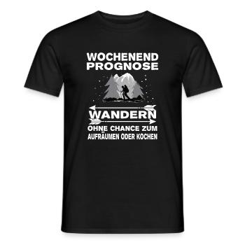 Wochenend Prognose Wandern Outdoor Berge - Männer T-Shirt - Schwarz - Vorne - AI Model Male 178 light (178cm)