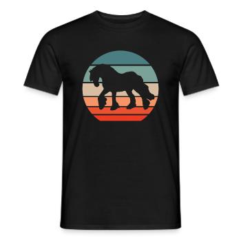 Clydesdale Pferd retro Zugpferd Motiv - Männer T-Shirt - Schwarz - Vorne - AI Model Male 178 light (178cm)