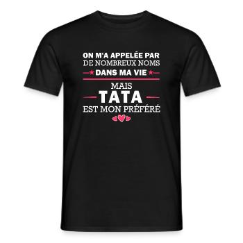 humour tata / super tata - T-shirt homme - noir - Devant - AI Model Male 178 light (178cm)