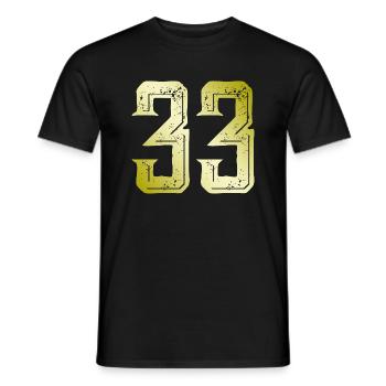 33 Zahl Symbol - Männer T-Shirt - Schwarz - Vorne - AI Model Male 178 light (178cm)