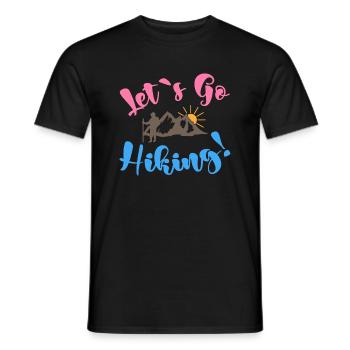 let's go hiking - camping life - T-shirt homme - noir - Devant - AI Model Male 178 light (178cm)