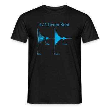 Drumbeat waveform - Männer T-Shirt - Schwarz - Vorne - AI Model Male 178 light (178cm)