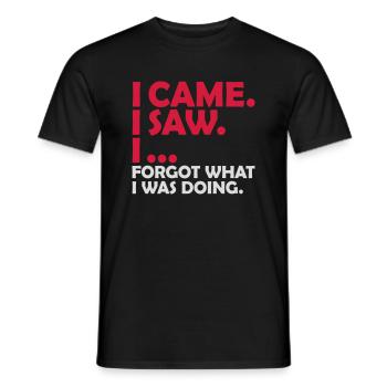 Je suis venu, j’ai vu, j’ai oublié - T-shirt homme - noir - Devant - AI Model Male 178 light (178cm)