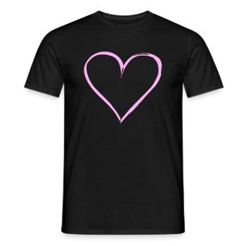 Symbole de coeur Amour Mignons Cœurs Rose Dessin Vecteur - T-shirt homme - noir - Devant - AI Model Male 178 light (178cm)