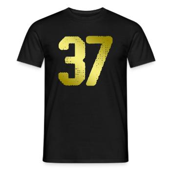 37 Numéro maillot - T-shirt homme - noir - Devant - AI Model Male 178 light (178cm)