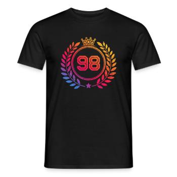 98 Number wreath - Men's T-Shirt - black - Front - AI Model Male 178 light (178cm)