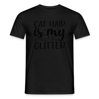 Cat Hair is my Glitter - Men's T-Shirt - black - Front - AI Model Male 178 light (178cm)