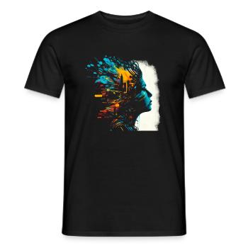 Psychedelisches Artwork - Open Mind - Männer T-Shirt - Schwarz - Vorne - AI Model Male 178 light (178cm)