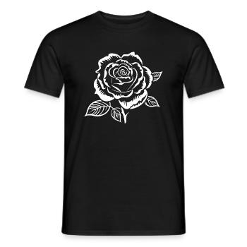 White Rose - Men's T-Shirt - black - Front - AI Model Male 178 light (178cm)
