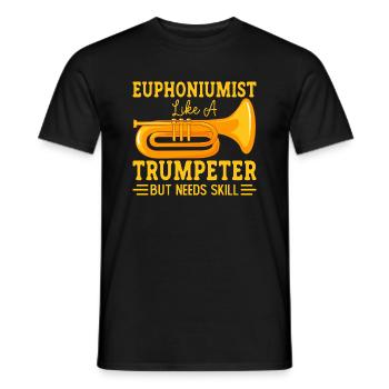 Playing Euphonium - Baryton Tuba Brass Jazz - T-shirt homme - noir - Devant - AI Model Male 178 light (178cm)