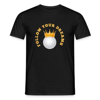 SUIVEZ VOTRE BALLE DE GOLF DE RÊVE avec couronne - T-shirt homme - noir - Devant - AI Model Male 178 light (178cm)