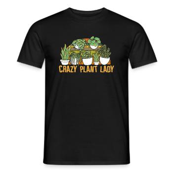 Crazy Plant Lady - Pflanzen - Männer T-Shirt - Schwarz - Vorne - AI Model Male 178 light (178cm)