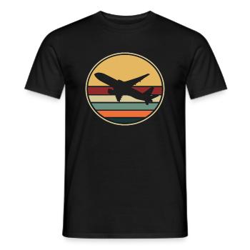 Flugzeug Urlaub Vintage Retro - Männer T-Shirt - Schwarz - Vorne - AI Model Male 178 light (178cm)