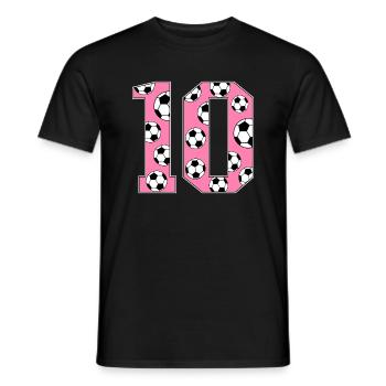 10 Birthday Football Pink - Men's T-Shirt - black - Front - AI Model Male 178 light (178cm)