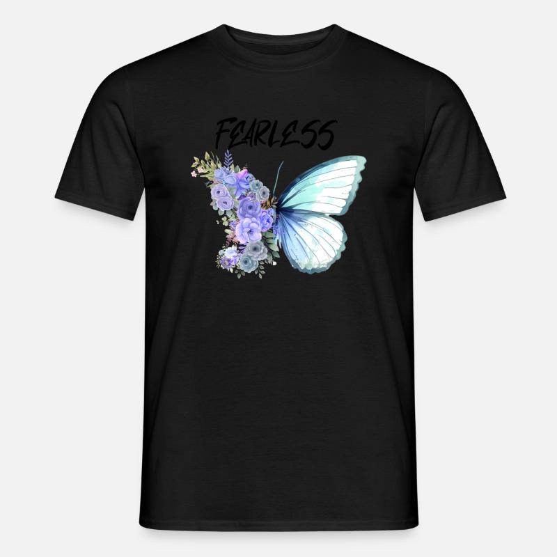 papillon dessiné avec imagination, Intrépide - T-shirt homme - noir