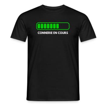 Connerie en cours. Cadeau Humour Anniversaire EVG - T-shirt homme - noir - Devant - AI Model Male 178 light (178cm)