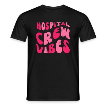 Hospital Crew Vibes Pink Rose Lady Style Nurses - T-shirt homme - noir - Devant - AI Model Male 178 light (178cm)