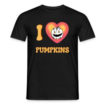 Ich liebe Kürbisse Halloween Spooky Horror Face - Männer T-Shirt - Schwarz - Vorne - AI Model Male 178 light (178cm)