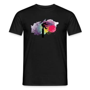 Parkours Sihouette Balance Splash - Men's T-Shirt - black - Front - AI Model Male 178 light (178cm)