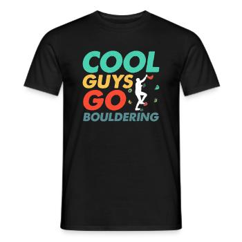 Cool Guys Go Bouldering Climbing Boulder - Männer T-Shirt - Schwarz - Vorne - AI Model Male 178 light (178cm)