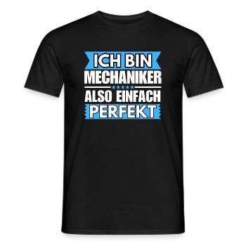 Einfach ein Perfekter Mechaniker - Männer T-Shirt - Schwarz - Vorne - AI Model Male 178 light (178cm)