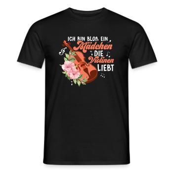 Ich Bin Bloß Ein Mädchen Die Violinen Liebt Geige - Männer T-Shirt - Schwarz - Vorne - AI Model Male 178 light (178cm)