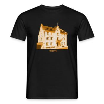 Wörth Town Hall Rhein Germersheim Rhineland-Palatinate - Men's T-Shirt - black - Front - AI Model Male 178 light (178cm)