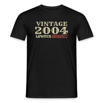 2004 Vintage :20e Anniversaire Cadeau Rétro Unique - T-shirt homme - noir - Devant - AI Model Male 178 light (178cm)
