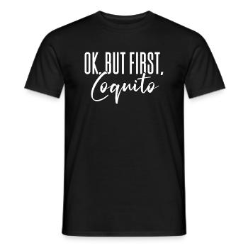 D’accord, mais la première boisson de Noël de Coquito portoricaine - T-shirt homme - noir - Devant - AI Model Male 178 light (178cm)