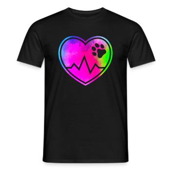 Dog's heart - Men's T-Shirt - black - Front - AI Model Male 178 light (178cm)