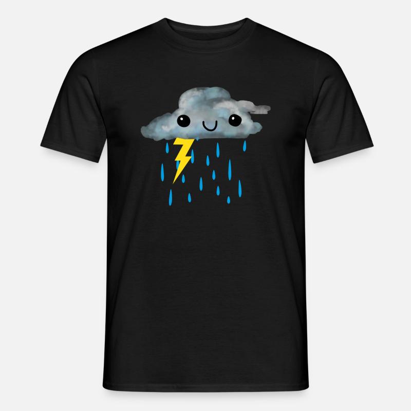 Glückliche Gewitterwolke - Männer T-Shirt - Schwarz