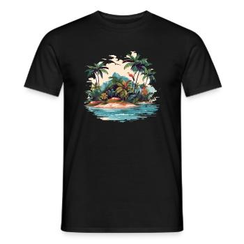 Summer Island - T-shirt homme - noir - Devant - AI Model Male 178 light (178cm)