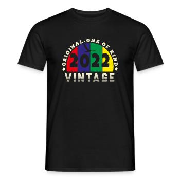 Jahrgang 2022 Retro - Bursdag - Männer T-Shirt - Schwarz - Vorne - AI Model Male 178 light (178cm)