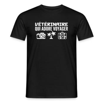 Travelers & Veterinarians: Passion & Discovery - Men's T-Shirt - black - Front - AI Model Male 178 light (178cm)