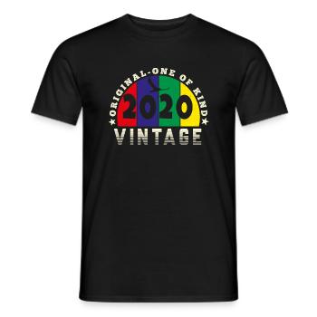 Vintage 2020 Retro - Bursdag - Men's T-Shirt - black - Front - AI Model Male 178 light (178cm)